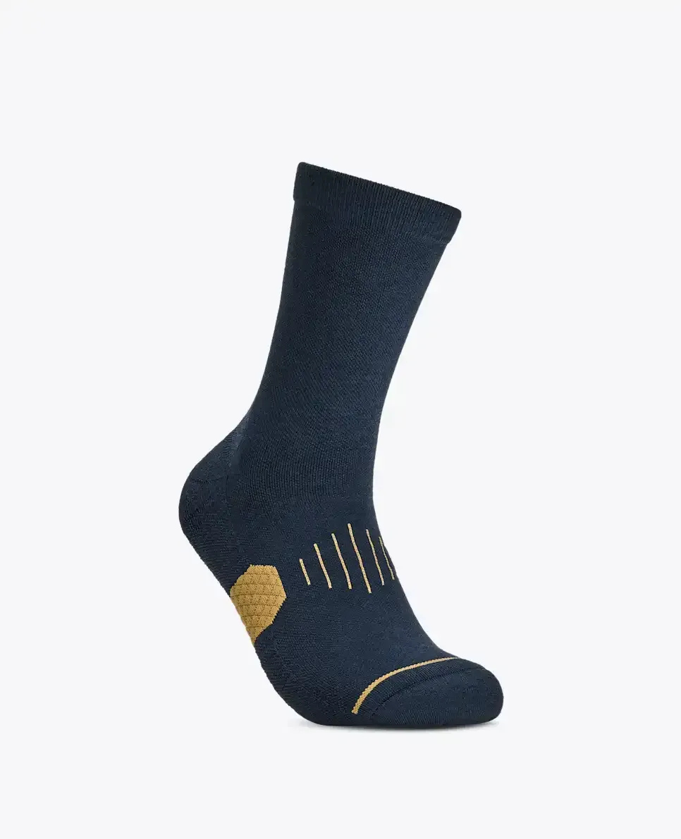 HOKA Graphic Crew Run Sock Varsity Navy Gold